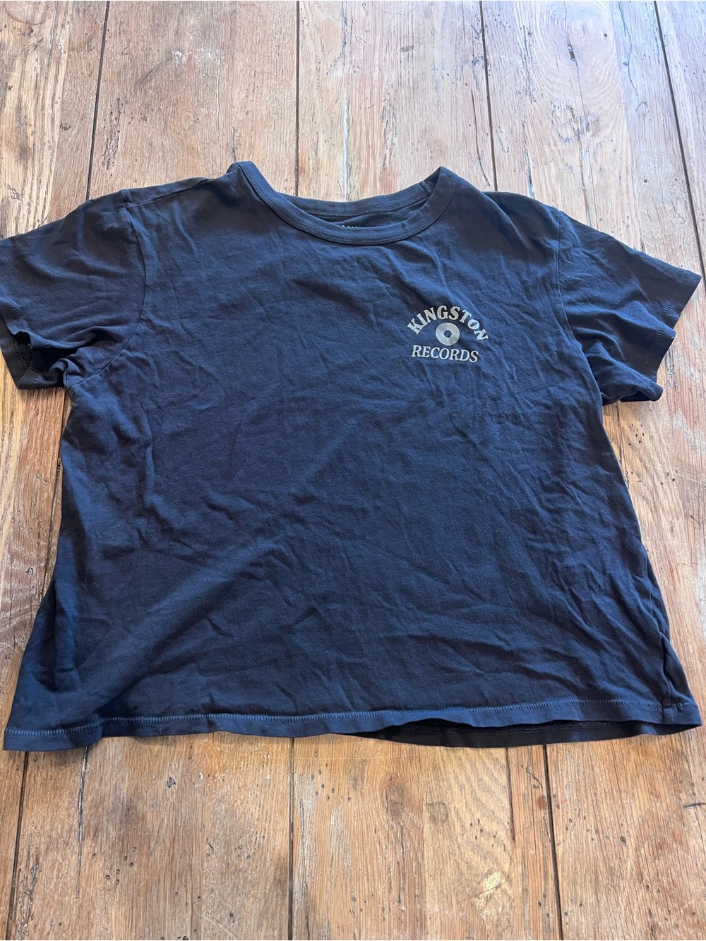 American Eagle Outfitters Women’s Black Kingston Records Graphic Crew T-Shirt S